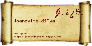 Joanovits Éva névjegykártya