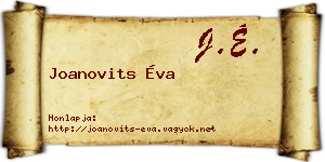 Joanovits Éva névjegykártya