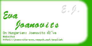 eva joanovits business card